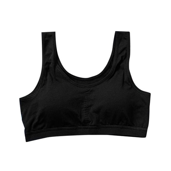 ZACPNCV Training Bras for Girls Seamless Adjustable Cotton Cami Bralettes Black 2XL