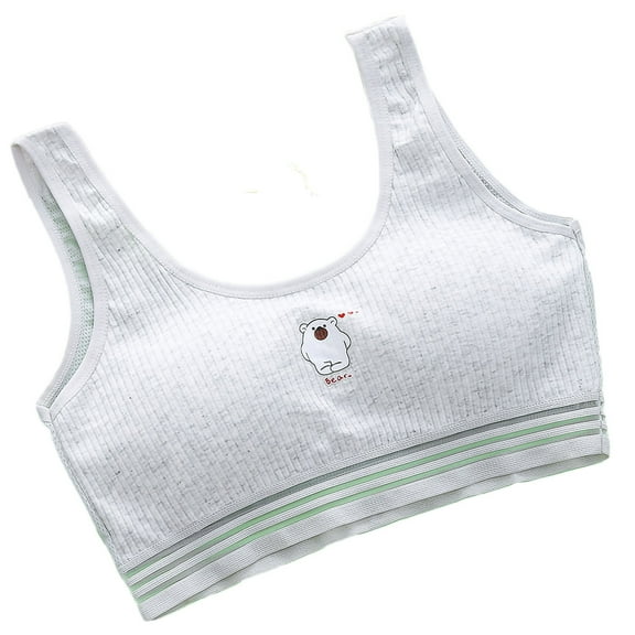 ZACPNCV Training Bras for Girls with Adjustable Straps Tween Sports Seamless Bras Gray Free Size