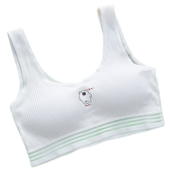 ZACPNCV Training Bras for Girls with Adjustable Straps Tween Sports Seamless Bras White Free Size