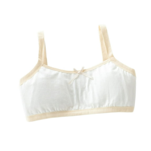 ZACPNCV Training Bras for Girls with Adjustable Straps Tween Sports Seamless Bras Yellow Free Size