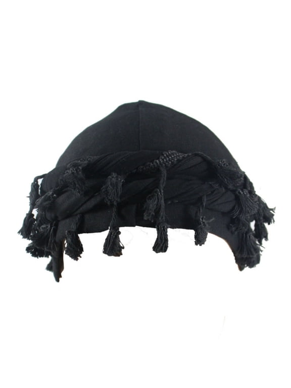 Turban Head Wraps for Men Satin Lined Turban for Women Vintage Twist Velvet Durags Gifts Black Free Size
