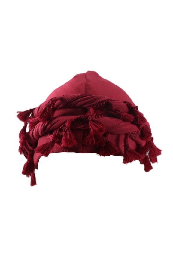 Turban Head Wraps for Men Satin Lined Turban for Women Vintage Twist Velvet Durags Gifts Burgundy Free Size