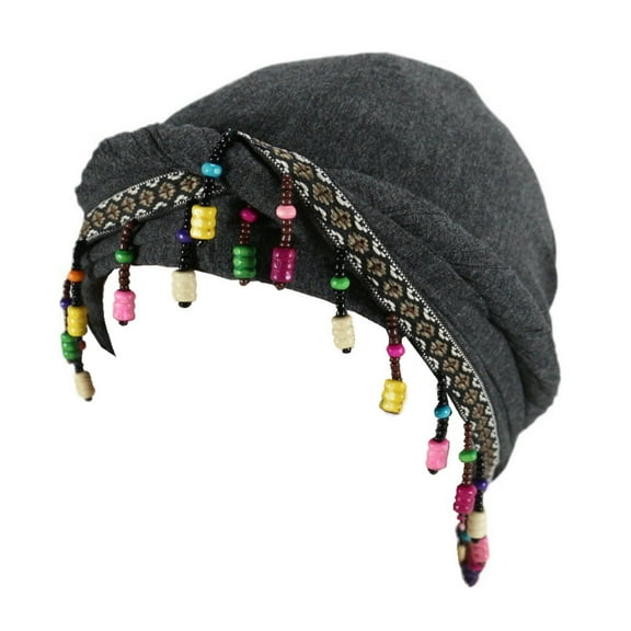ZACPNCV Turban Head Wraps for Men Satin Lined Turban for Women Vintage Twist Velvet Durags Gifts Dark Gray M