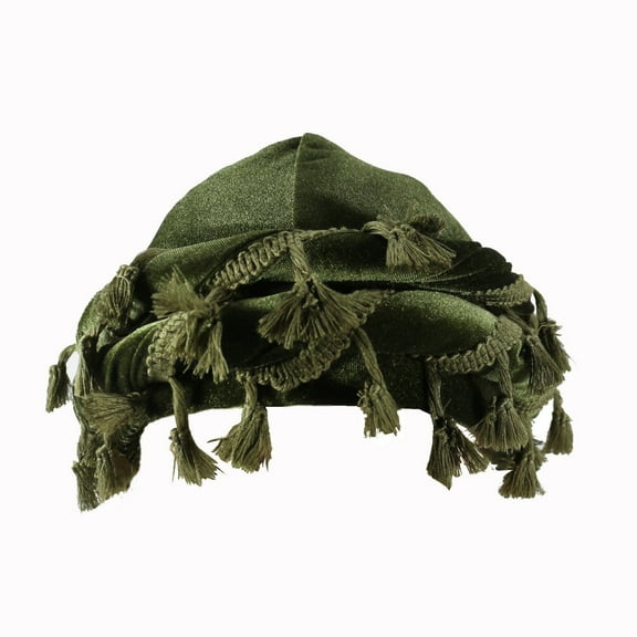 ZACPNCV Turban Head Wraps for Men Satin Lined Turban for Women Vintage Twist Velvet Durags Gifts Olive Green M