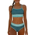 thumbnail image 1 of ZACPNCV Tween Girls Bikini Set Solid Color Two Piece Swimsuit Swim Top and Bottom Comfortable Swimwear for Summer Water Play, 1 of 9
