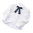 thumbnail image 1 of ZACPNCV Uniform Shirts for Girls Ruffle Princess Lace Collar Long Sleeve Button Down Bowknot Blouse Navy 15-16 Years, 1 of 5