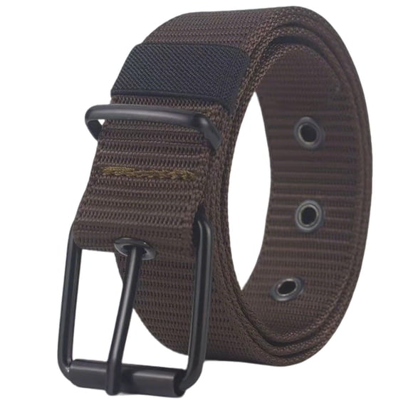 Lovskoo Unisex Canvas Nylon Belt Single Prong Pin Buckle Adjustable Casual Webbing Strap for Men Women Jeans Pants Outdoor Daily Wear
