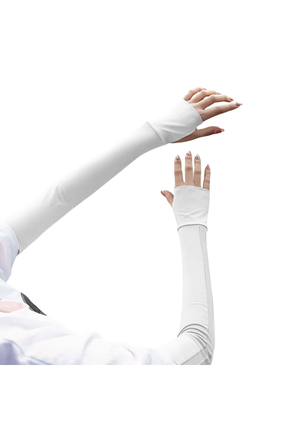 Unisex Cooling Arm Sleeves Sun Protection Non Slip Elastic Cuff Ice Silk Lightweight Quick Dry for Sports Cycling Hiking Summer Wear