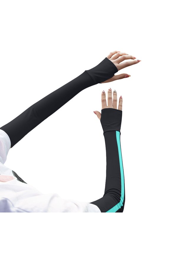 Unisex Cooling Arm Sleeves Sun Protection Non Slip Elastic Cuff Ice Silk Lightweight Quick Dry for Sports Cycling Hiking Summer Wear