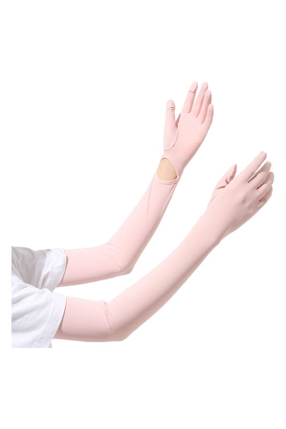 Unisex Cooling Arm Sleeves Sun Protection Non Slip Elastic Cuff Ice Silk Lightweight Quick Dry for Sports Cycling Hiking Summer Wear