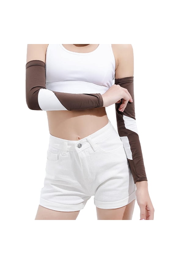 Unisex Cooling Sun Sleeves Non Slip Sport Arm Covers Quick Dry Ice Silk Material for Cycling Running Hiking Outdoor Summer UV Protection