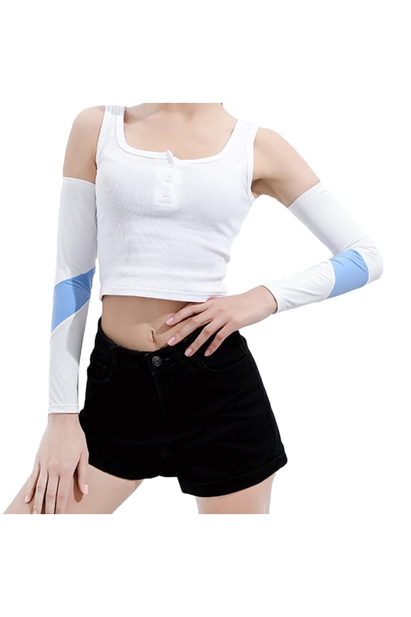 Unisex Cooling Sun Sleeves Non Slip Sport Arm Covers Quick Dry Ice Silk Material for Cycling Running Hiking Outdoor Summer UV Protection