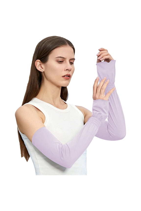 Unisex Ice Silk Sun Protection Arm Sleeves Non Slip Breathable Quick Dry for Cycling Outdoor Sports Running UPF 50+ Lightweight Cooling