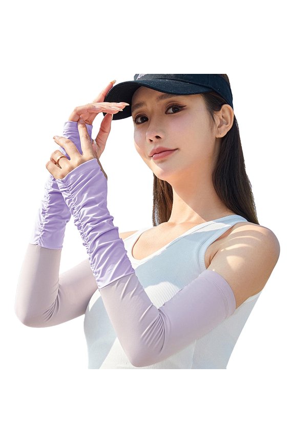 Unisex Ice Silk Sun Protection Arm Sleeves Non Slip Breathable Quick Dry for Cycling Outdoor Sports Running UPF 50+ Lightweight Cooling