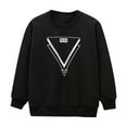 thumbnail image 1 of ZACPNCV Unisex Kids Crewneck Sweatshirt Long Sleeve Cotton Pullover Tops for Boys and Girls Black 5-6 Years, 1 of 5