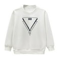 thumbnail image 1 of ZACPNCV Unisex Kids Crewneck Sweatshirt Long Sleeve Cotton Pullover Tops for Boys and Girls White 14-15 Years, 1 of 5
