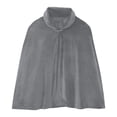 thumbnail image 1 of ZACPNCV Unisex Velvet Short Cape Cloak Soft Thermal Lapeled Single Button Velour Poncho Shawl Formal Outer Cape for Wedding, Party Gray, 1 of 7