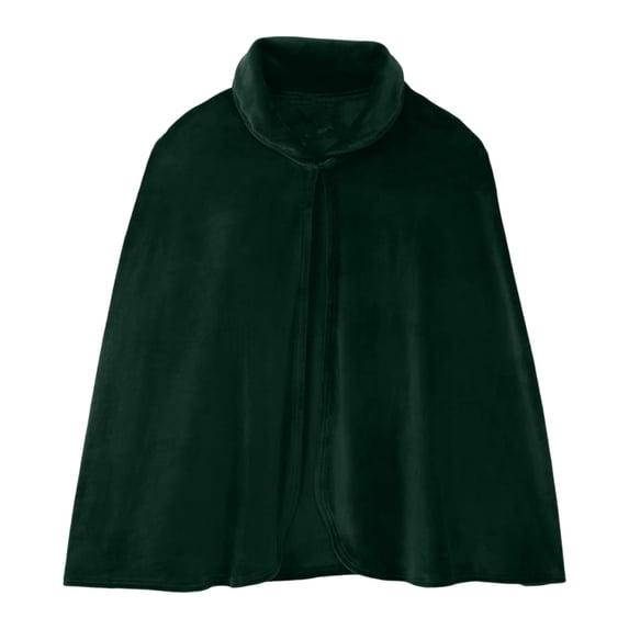 ZACPNCV Unisex Velvet Short Cape Cloak Soft Thermal Lapeled Single Button Velour Poncho Shawl Formal Outer Cape for Wedding, Party Olive Green