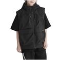 thumbnail image 1 of ZACPNCV Vest for Outdoor Vest for Boys Multiple Pockets for Camping and Activities Lightweight and Comfortable Design Dark Gray 7-8 Years, 1 of 6