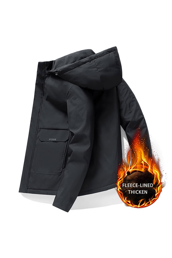 Winter Work Jackets for Men Water Resistant Hooded Duck Canvas Coat Insulated Jacket with Pockets