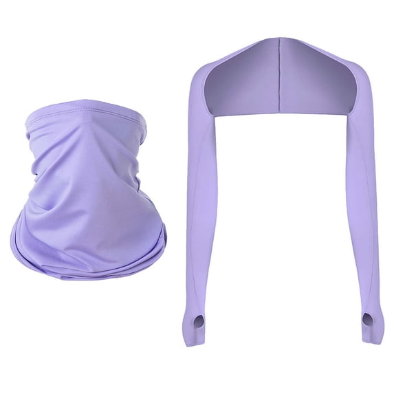 ZACPNCV Women Sun Protection Sleeves One Piece Fingerless Arm Cover UPF 50 Ice Silk Neck Gaiter Scarf for Cycling Driving Outdoor Summer