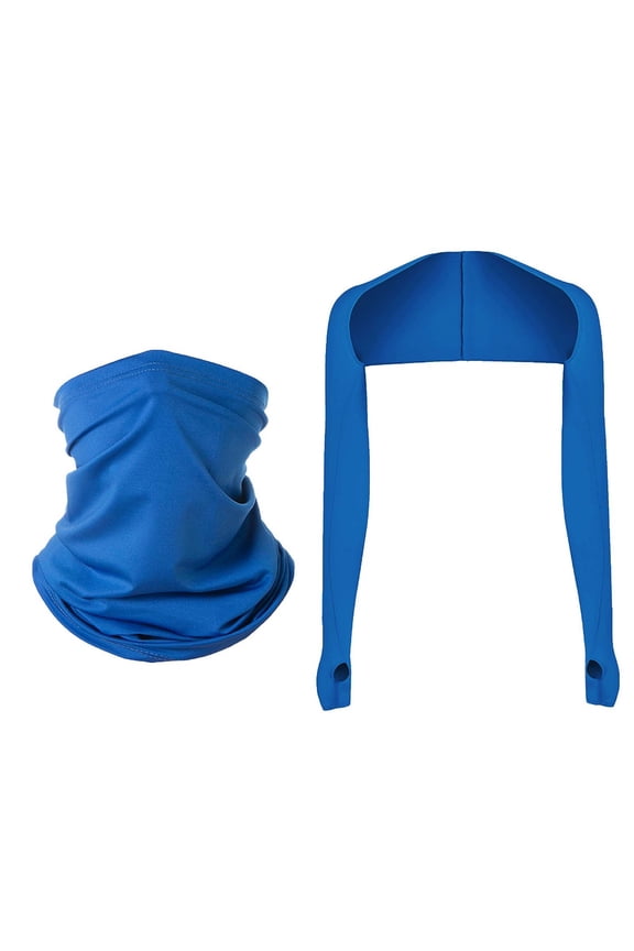 Women Sun Protection Sleeves One Piece Fingerless Arm Cover UPF 50 Ice Silk Neck Gaiter Scarf for Cycling Driving Outdoor Summer