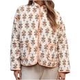 thumbnail image 1 of ZACPNCV Women's Cropped Puffer Quilted Jacket Vintage Floral Print Open Front Lightweight Short Jacket Outwear, 1 of 6
