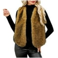 thumbnail image 1 of ZACPNCV Women's Faux Fur Sleeveless V-Neck Cardigan Coat Long Fur Winter Outwear, 1 of 9