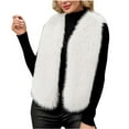 thumbnail image 1 of ZACPNCV Women's Faux Fur Sleeveless V-Neck Cardigan Coat Long Fur Winter Outwear, 1 of 9