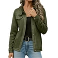 thumbnail image 1 of ZACPNCV Women's Jean Jacket Frayed Washed Button Up Cropped Denim Jacket With Pockets, 1 of 9