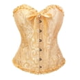 thumbnail image 1 of ZACPNCV Women's Lace Up Corset Boned Floral Overbust Lingerie Bustier Bodyshaper Top, 1 of 7