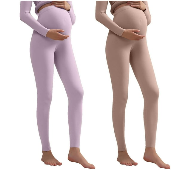 ZACPNCV Women's Maternity Leggings Over The Belly Pregnancy Casual Yoga Tights Purple M
