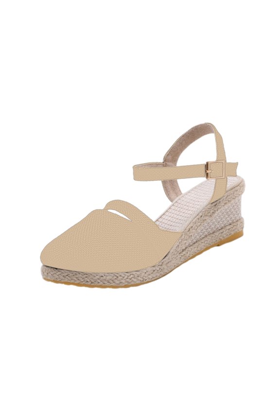 Women's Plus Size Round Toe Open Toe Wedge Sandals Thick Elastic Back Comfort Beach Spring Summer