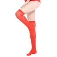 thumbnail image 1 of ZACPNCV Women's Silk Thigh High Stockings Nylon Socks for Women Party Tights Accessory Red Free Size, 1 of 4