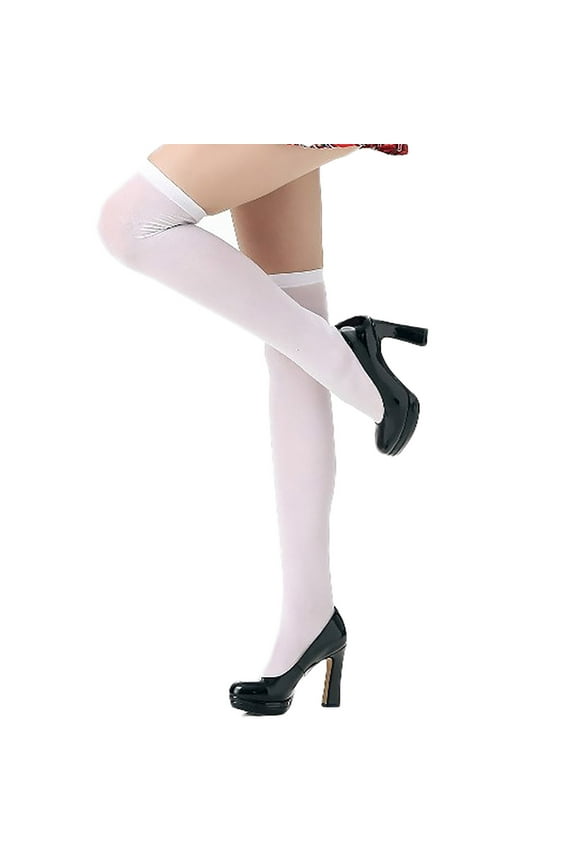 Women's Silk Thigh High Stockings Nylon Socks for Women Party Tights Accessory White Free Size