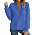 thumbnail image 1 of ZACPNCV Women's Sweaters Fall Winter Quarter Zip Casual Ribbed Cable Knit Pullover, 1 of 7