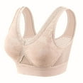 thumbnail image 1 of ZACPNCV Womens Bra No Underwire Seamless Wireless Bra with Soft Support V Neck Mesh Bras Lace Bralette Everyday Bra Beige M, 1 of 3