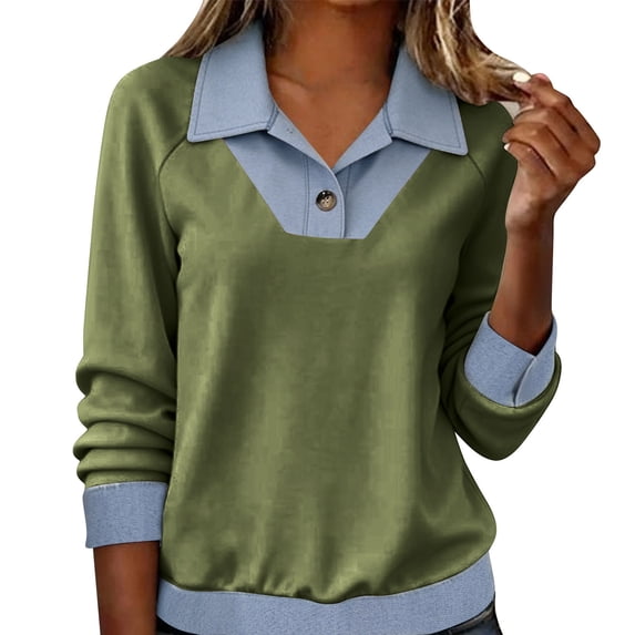 ZACPNCV Womens Denim Trim Cardigan Long Sleeve Solid Color Lapel Button Front Casual Open Jacket