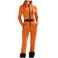 thumbnail image 1 of ZACPNCV Womens Fashion Stretchy Bodysuit Long Sleeve Solid Color Slimming Jumpsuit High Neck Yoga One Piece No Belt, 1 of 9