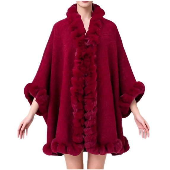 Lovskoo Womens Faux Fur Coats Warm Mid Long Furry Jackets Long Sleeve Lapel Winter Fluffy Outerwear Shaggy Parka Coat