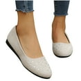 thumbnail image 1 of ZACPNCV Womens Flat Casual Shoes Round Toe Rhinestone Comfort Slip On Flats Spring Fall, 1 of 6