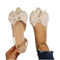thumbnail image 1 of ZACPNCV Womens Flat Closed Toe Sandals Pointed Toe Bow Elastic Back Strap Comfort Summer, 1 of 8