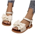 thumbnail image 1 of ZACPNCV Womens Flat Sandals Bow Design Round Toe Elastic Back Strap Comfort Summer, 1 of 9