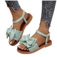 thumbnail image 1 of ZACPNCV Womens Flat Sandals Bow Design Round Toe Elastic Back Strap Comfort Summer, 1 of 9