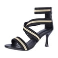thumbnail image 1 of Lovskoo Womens Gladiator Heel Sandals Pointed Toe Ankle Strap Zipper Comfort Dress Shoes, 1 of 9