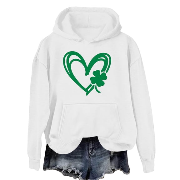 ZACPNCV Womens Holiday Themed Hoodie Long Sleeve St Patricks Day Design Round Neck for Festive Casual Wear