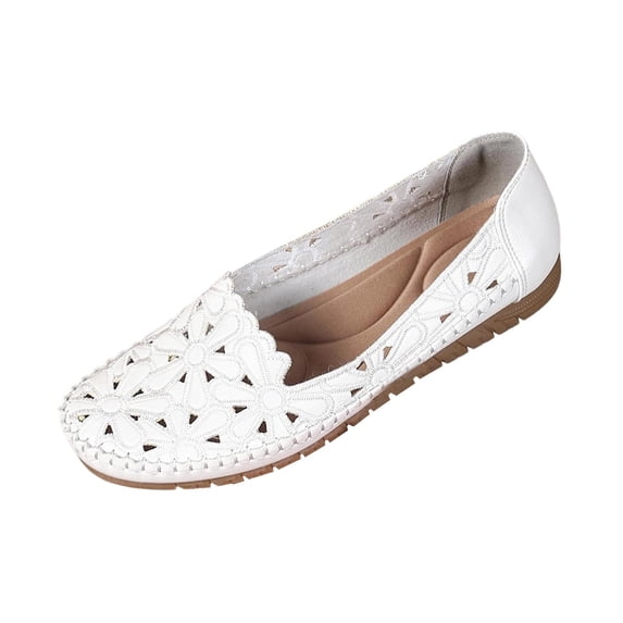 ZACPNCV Womens Loafers Breathable Plus Size Openwork Casual Flats Spring Summer Lightweight Comfort Perforated Slip On