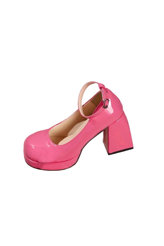 Womens Platform Dress Sandals Closed Toe Block Heel Solid Color Comfort Summer