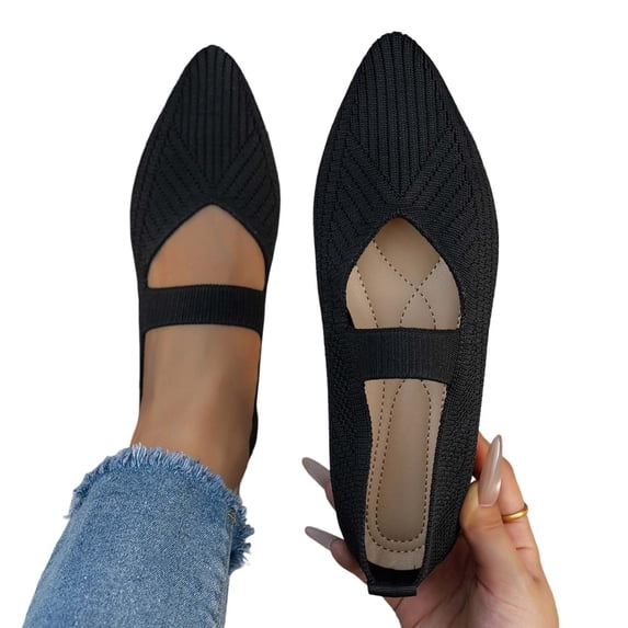 ZACPNCV Womens Plus Size Mesh Moccasins Pointed Toe Breathable Comfort Flat Casual Shoes