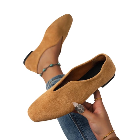 Lovskoo Womens Plus Size Moccasins Pointed Toe Bow Design Solid Color Comfort Flat Shoes